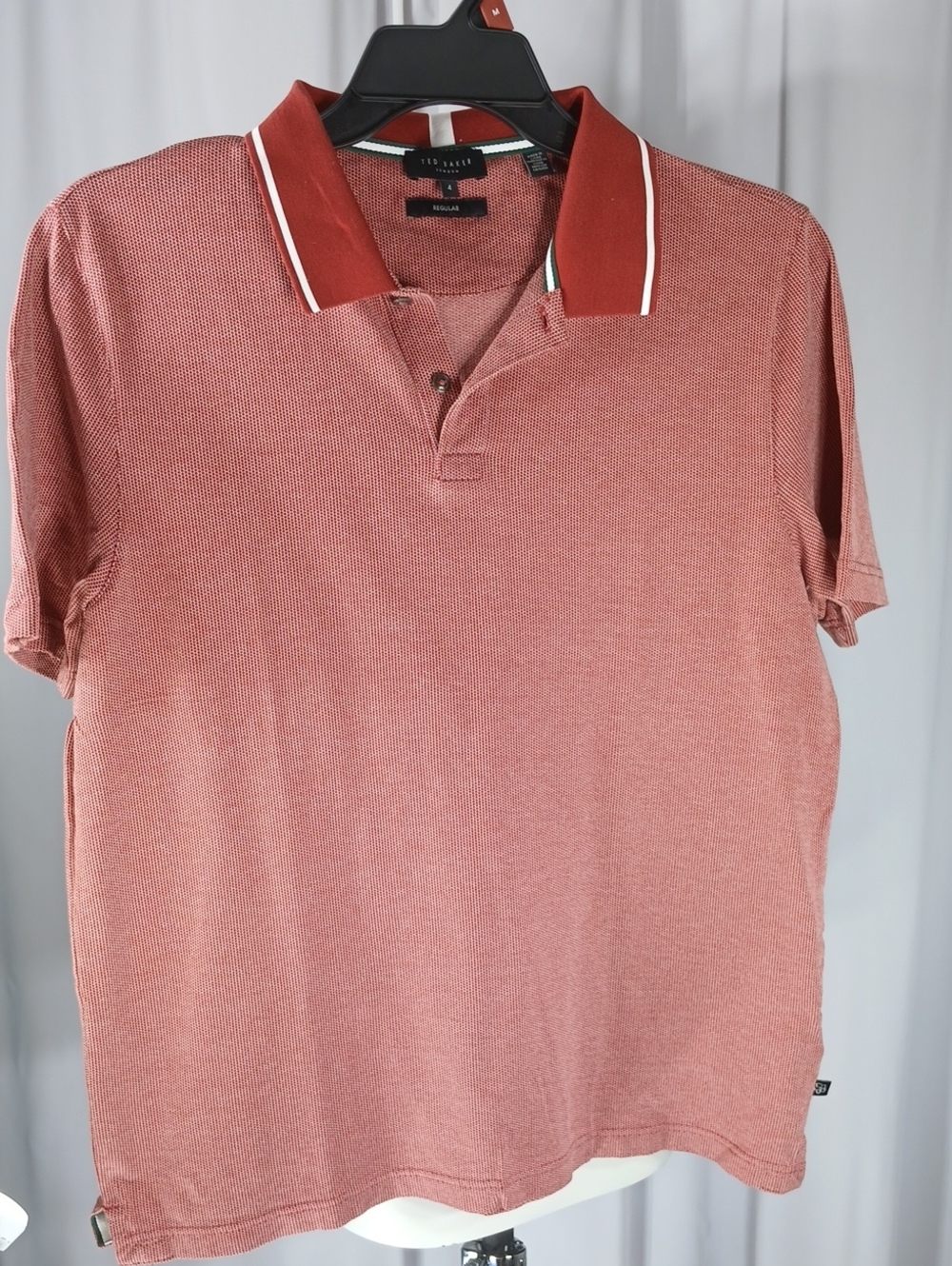 Ted Baker Men's Terracotta cotton Polo with Contrast Collar